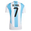 Virallinen Fanipaita Argentiina De Paul 7 Kotipelipaita 2024 - Miesten